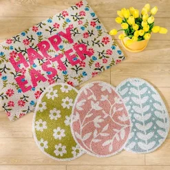 Kirklands Home Floral Eggs Coir Doormat Hot