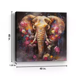 Kirklands Home Floral Elephant Canvas Art Print