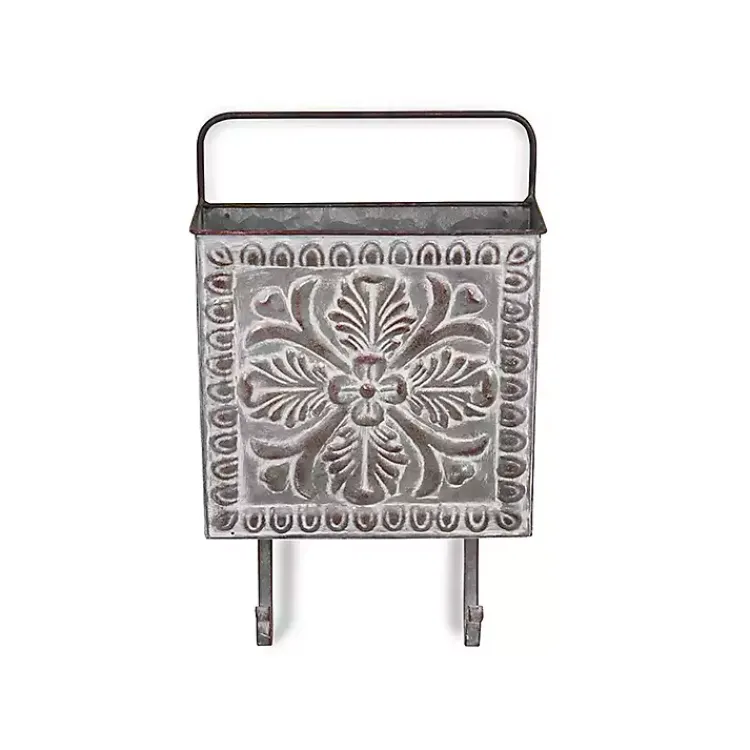 Kirklands Home Floral Embossed Metal Wall Pocket Sale