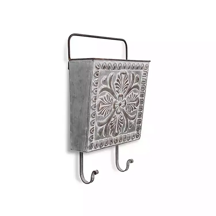 Kirklands Home Floral Embossed Metal Wall Pocket Sale