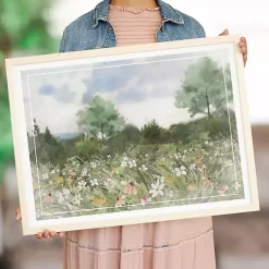 Kirklands Home Floral Field Framed Art Print Green Discount