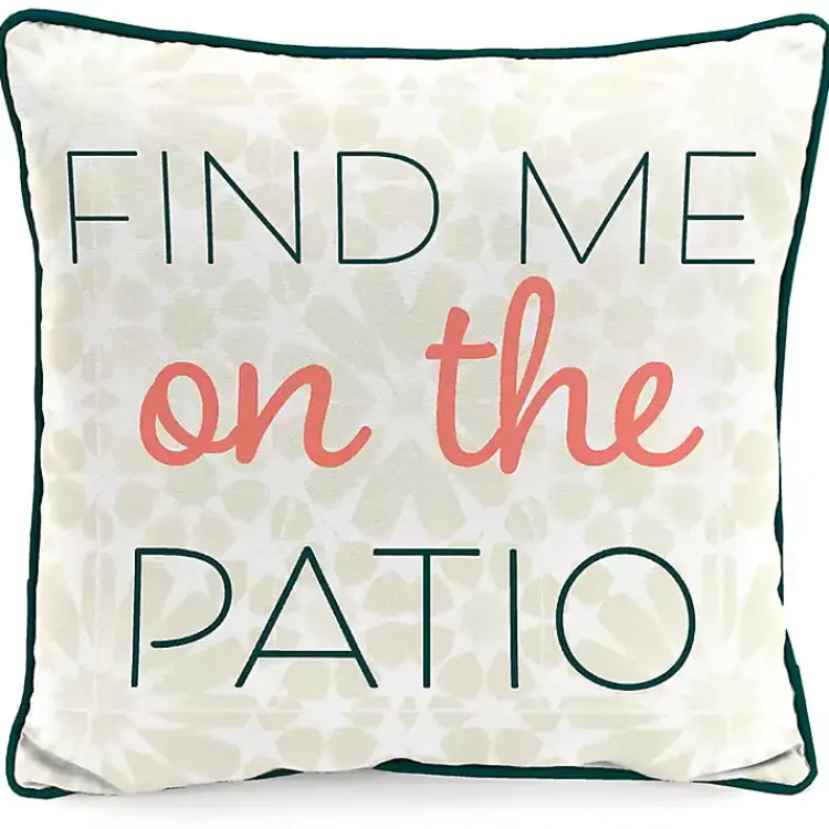 Kirklands Home Floral Find Me on the Patio Outdoor Pillow Clearance