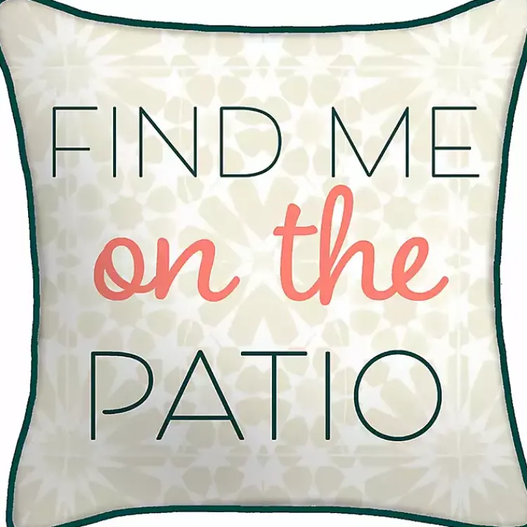 Kirklands Home Floral Find Me on the Patio Outdoor Pillow Clearance