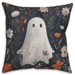 Halloween>Kirklands Home Floral Ghost Throw Pillow