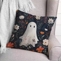 Halloween>Kirklands Home Floral Ghost Throw Pillow