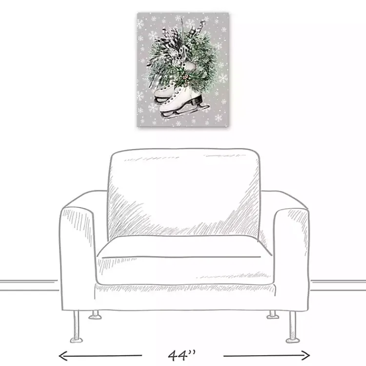 Christmas Art & Wall Decor>Kirklands Home Floral Ice Skates Canvas Art Print