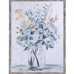 Kirklands Home Floral In A Jar II Framed Wall Art Print Blue Discount