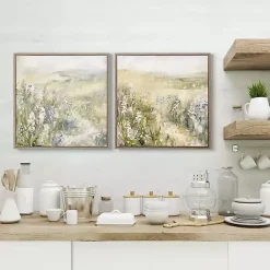 Kirklands Home Floral Meadows Framed Canvas Art Prints, Set of 2 Green Outlet