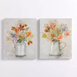 Kirklands Home Floral Pitcher Canvas Art Prints, Set of 2 Hot