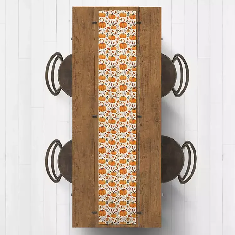 Fall>Kirklands Home Floral Pumpkin Patch Table Runner, 72 in.