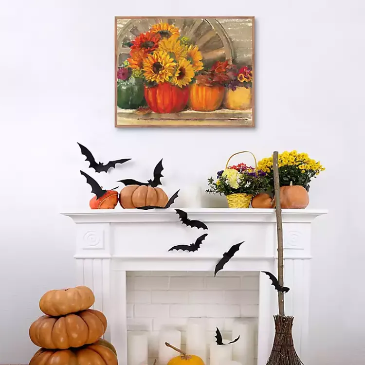 Fall>Kirklands Home Floral Pumpkins Framed Canvas Art Print