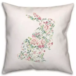 Easter Decorations>Kirklands Home Floral Rabbit Easter Pillow