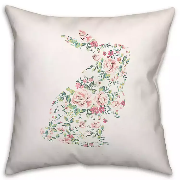 Easter Decorations>Kirklands Home Floral Rabbit Easter Pillow