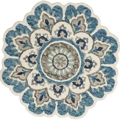 Kirklands Home Floral Round Edged Area Rug, 6 ft. Clearance