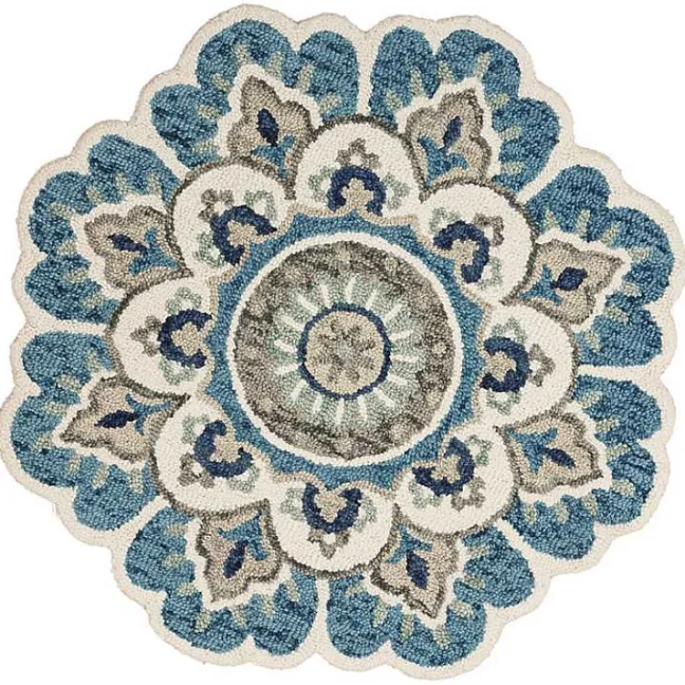Kirklands Home Floral Round Edged Area Rug, 6 ft. Clearance