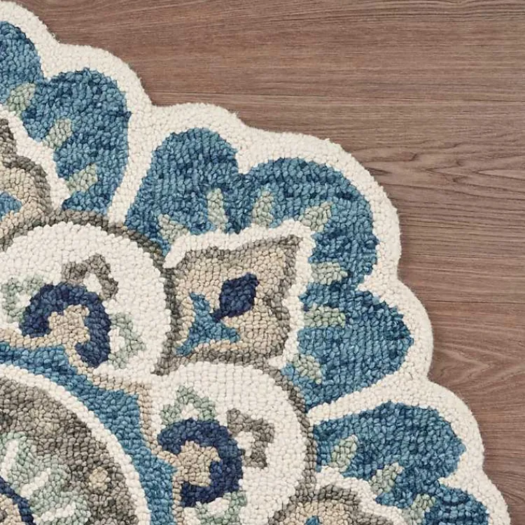 Kirklands Home Floral Round Edged Area Rug, 6 ft. Clearance