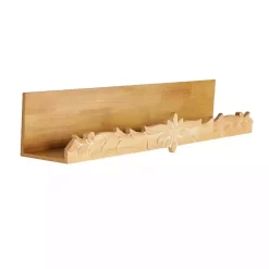 Kirklands Home Floral Scroll Natural Wood Wall Shelf Outlet