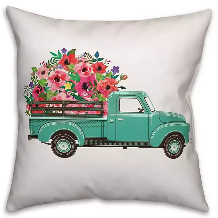 Pillows>Kirklands Home Floral Truck Double-Sided Pillow