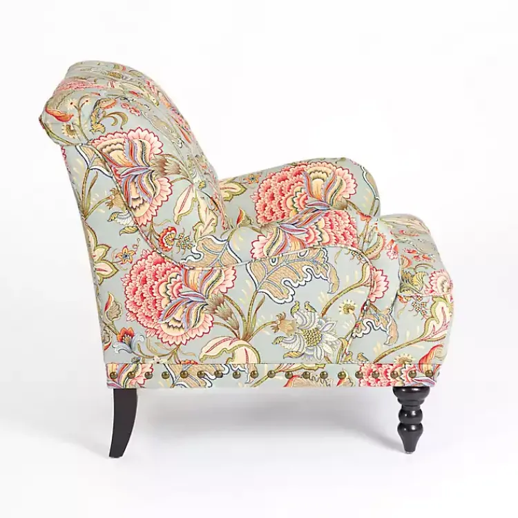 Kirklands Home Floral Tufted Rebecca Accent Chair Pink Outlet