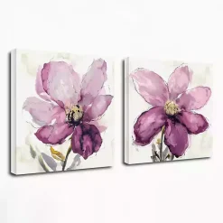 Kirklands Home Floral Wash Giclee Canvas Art Print, Set of 2 Purple Sale