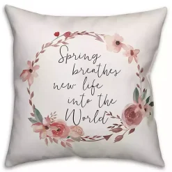 Easter Decorations>Kirklands Home Floral Wreath Spring Pillow Multi