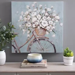 Kirklands Home Flower Basket on Bike Canvas Art Print Best
