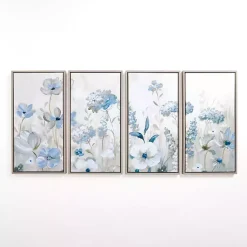 Kirklands Home Flower Field Framed Canvas Art Prints, Set of 4