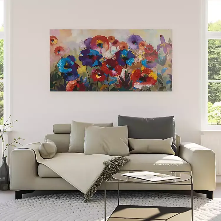 Kirklands Home Flower Garden Canvas Wall Art Clearance