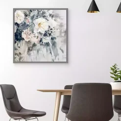 Kirklands Home Flower Impressions Framed Canvas Art Print Gray Clearance