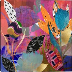 Kirklands Home Flower Power Canvas Art Print, 35x35 in. Multi Discount