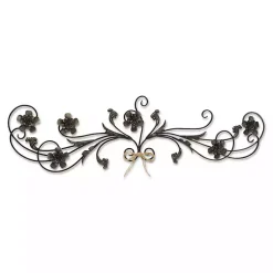 Kirklands Home Flower Scroll Metal Wall Plaque Black Clearance
