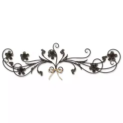Kirklands Home Flower Scroll Metal Wall Plaque Black Clearance