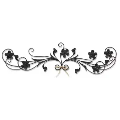 Kirklands Home Flower Scroll Metal Wall Plaque Black Clearance