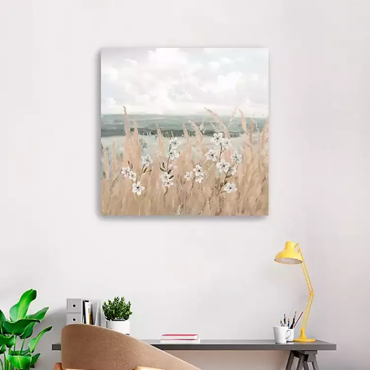 Kirklands Home Flower Wheat Shore Canvas Art Print, 30x30 in. Clearance