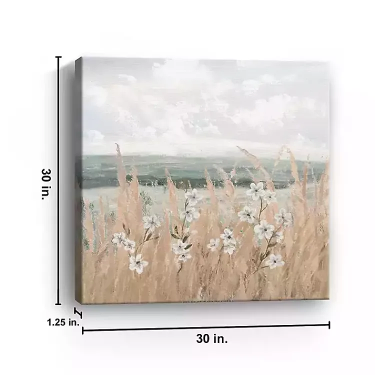 Kirklands Home Flower Wheat Shore Canvas Art Print, 30x30 in. Clearance