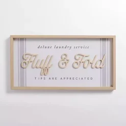 Kirklands Home Fluff and Fold Wood Wall Plaque Clearance