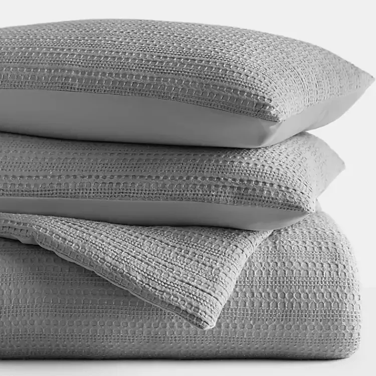 Kirklands Home Fog Waffle Ultra-Soft 3-pc. Queen Comforter Set Gray Sale