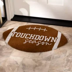 Kirklands Home Football Touchdown Season Doormat Brown New