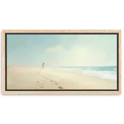 Kirklands Home Footprints On The Sand Framed Canvas Art Print Multi Best