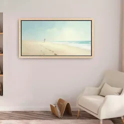 Kirklands Home Footprints On The Sand Framed Canvas Art Print Multi Best