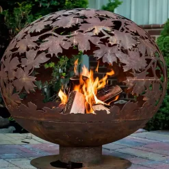 Kirklands Home Forest Globe Fire Pit Orange Sale