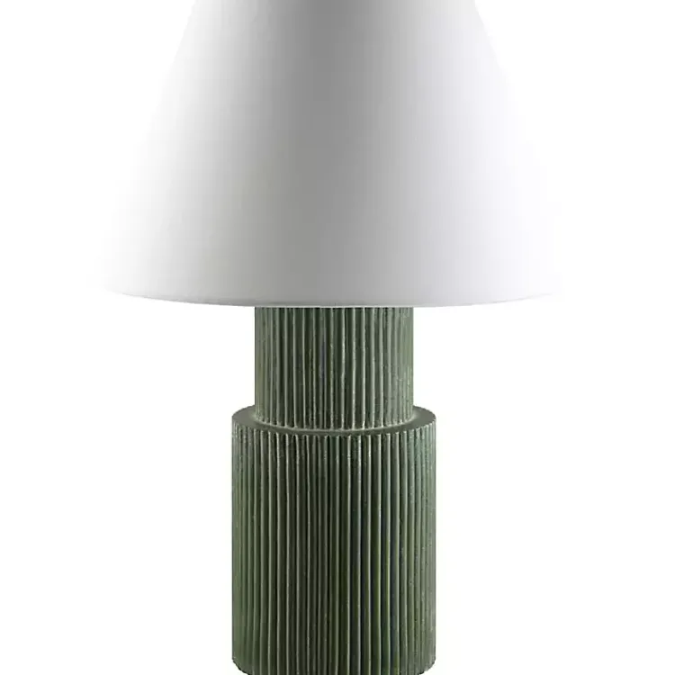 Kirklands Home Forest Green Ribbed Table Lamp White Online