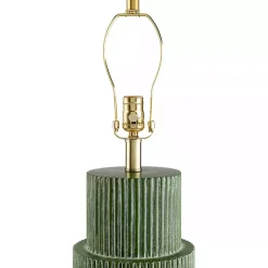 Kirklands Home Forest Green Ribbed Table Lamp White Online