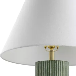 Kirklands Home Forest Green Ribbed Table Lamp White Online