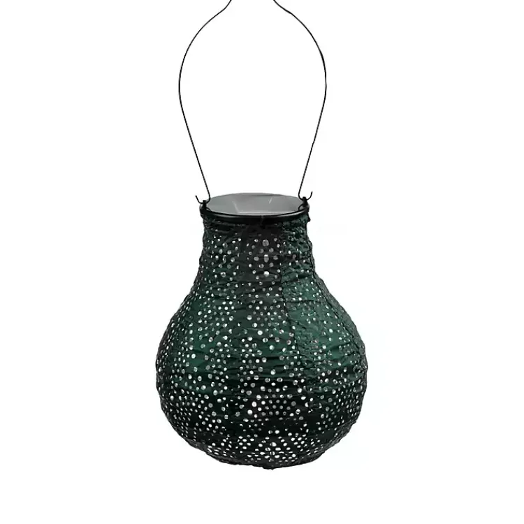 Kirklands Home Forest Ikat Bulb Hanging LED Outdoor Lantern Green