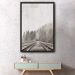 Kirklands Home Forest Railway Framed Giclee Canvas Art Print Sale