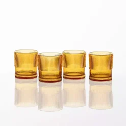 Kirklands Home Fortessa Amber NoHo Short Glasses, Set of 4 Orange Sale