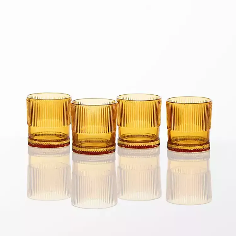 Kirklands Home Fortessa Amber NoHo Short Glasses, Set of 4 Orange Sale
