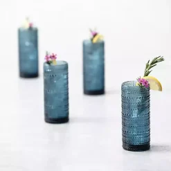 Kirklands Home Fortessa Jupiter Highball Glasses, Set of 6 Blue Hot