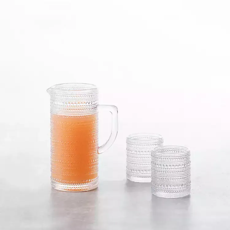 Kirklands Home Fortessa Bead Glasses and Pitcher, Set of 7 Clear Clearance